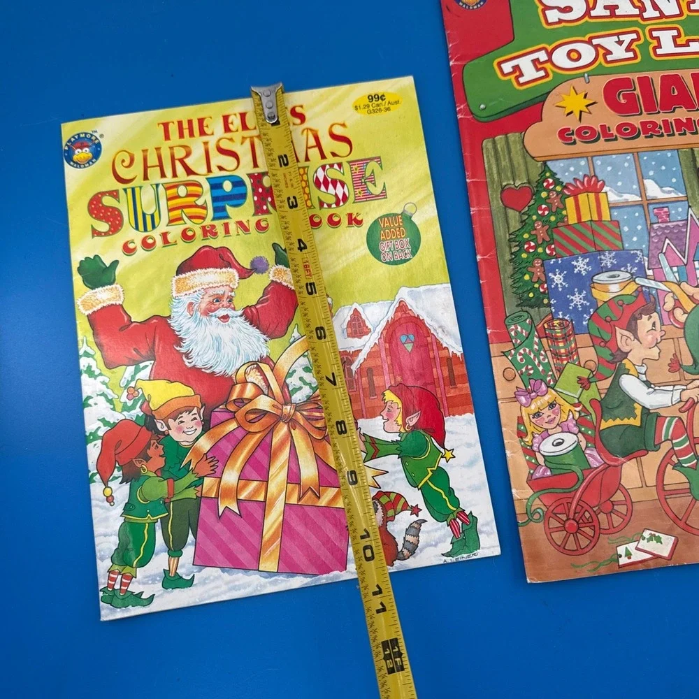 Vtg Lot Of 3 Unused Christmas Illustrated Coloring Activity Books Lot Paperback